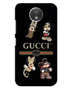 Чехол для Motorola Moto C (XT1750) с картинкой «Gucci — герои Disney и монограмма»