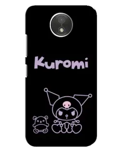Чехол для Motorola Moto C (XT1750) с картинкой «Kuromi — черный минимализм»