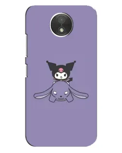 Чехол для Motorola Moto C (XT1750) с картинкой «Kuromi на лиловом фоне»