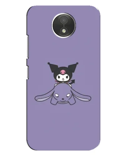 Чехол для Motorola Moto C (XT1750) с картинкой «Kuromi на лиловом фоне»