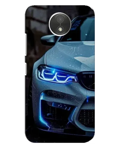 Чехол для Motorola Moto C (XT1750) с картинкой «Взгляд BMW с синими фарами» Чехол для Motorola Moto C (XT1750) с картинкой «Взгляд BMW с синими фарами»