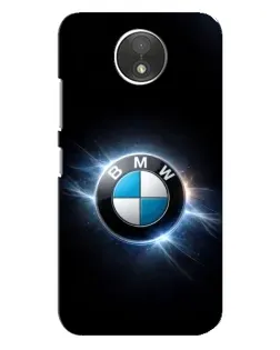 Чехол для Motorola Moto C (XT1750) с картинкой «BMW — неоновое сияние»