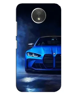 Чехол для Motorola Moto C (XT1750) с картинкой «Голубая BMW M4»