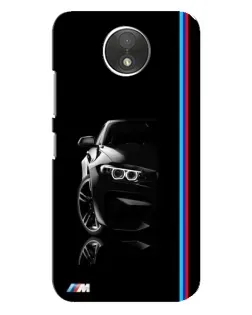 Чехол для Motorola Moto C (XT1750) с картинкой «Силуэт BMW в темноте»