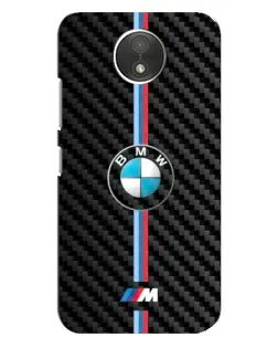 Чехол для Motorola Moto C (XT1750) с картинкой «Эмблема BMW и карбон»