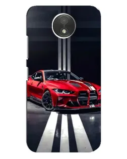 Чехол для Motorola Moto C (XT1750) с картинкой «Красная BMW на дороге»