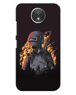 Чехол для Motorola Moto C (XT1750) с картинкой «PUBG — огненный силуэт»