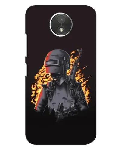 Чехол для Motorola Moto C (XT1750) с картинкой «PUBG — огненный силуэт»