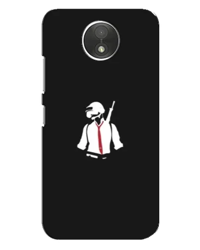 Чехол для Motorola Moto C (XT1750) с картинкой «PUBG — силуэт воина»