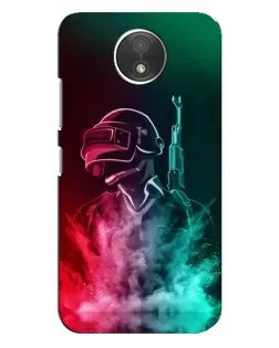 Чехол для Motorola Moto C (XT1750) с картинкой «PUBG — огненный воин»