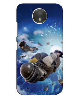 Чехол для Motorola Moto C (XT1750) с картинкой «Десант PUBG — прыжок»