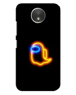 Чехол для Motorola Moto C (XT1750) с картинкой «Among Us неоновое сияние»