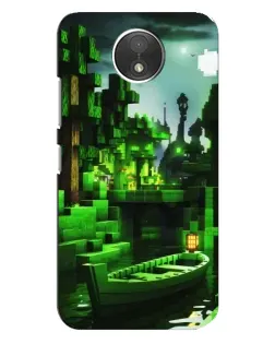 Чехол для Motorola Moto C (XT1750) с картинкой «Minecraft лесной пейзаж»