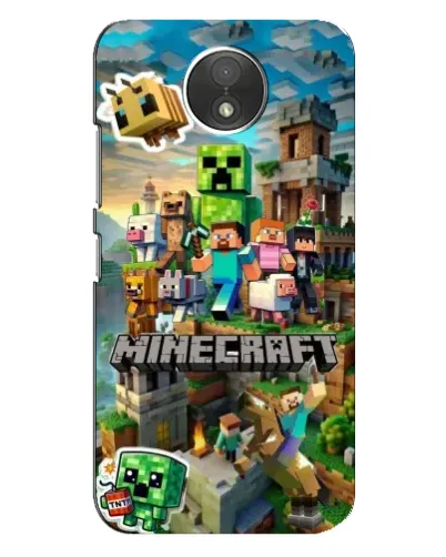 Чехол для Motorola Moto C (XT1750) с картинкой «Замок Minecraft»