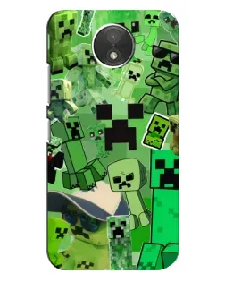 Чехол для Motorola Moto C (XT1750) с картинкой «Криперы Minecraft»