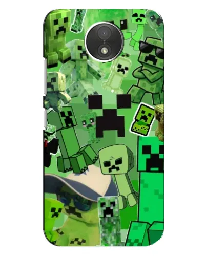 Чехол для Motorola Moto C (XT1750) с картинкой «Криперы Minecraft»