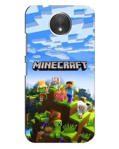 Чехол для Motorola Moto C (XT1750) с картинкой «Minecraft классический мир»
