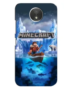 Чехол для Motorola Moto C (XT1750) с картинкой «Minecraft ледяной мир»
