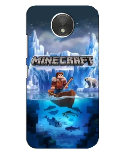 Чехол для Motorola Moto C (XT1750) с картинкой «Minecraft ледяной мир»
