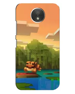 Чехол для Motorola Moto C (XT1750) с картинкой «Майнкрафт закат солнца»