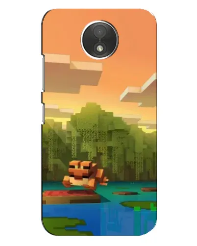 Чехол для Motorola Moto C (XT1750) с картинкой «Майнкрафт закат солнца»