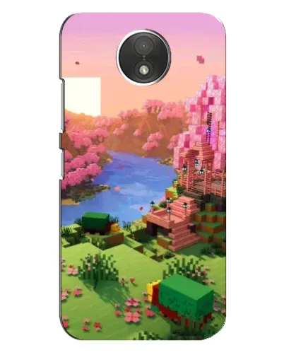 Чехол для Motorola Moto C (XT1750) с картинкой «Розовое дерево Minecraft»