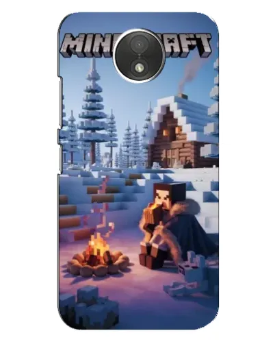 Чехол для Motorola Moto C (XT1750) с картинкой «Зимний Minecraft»