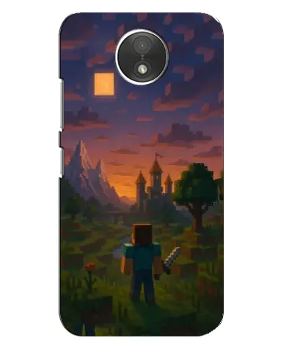 Чехол для Motorola Moto C (XT1750) с картинкой «Стив у башни»