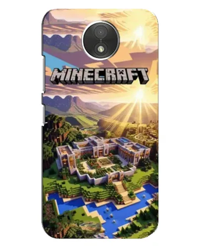 Чехол для Motorola Moto C (XT1750) с картинкой «Minecraft панорама»