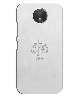 Чехол для Motorola Moto C (XT1750) с картинкой «Иоанна 3:16 Крест»
