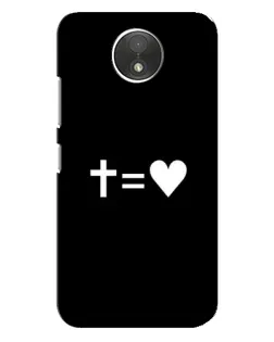 Чехол для Motorola Moto C (XT1750) с картинкой «Крест и Сердце»