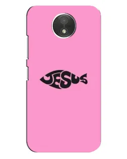 Чехол для Motorola Moto C (XT1750) с картинкой «Розовый символ  Jesus»