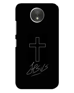 Чехол для Motorola Moto C (XT1750) с картинкой «Графический крест Jesus»
