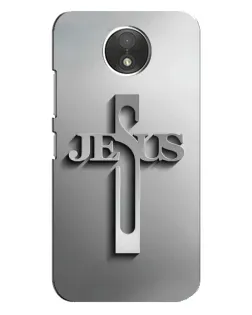 Чехол для Motorola Moto C (XT1750) с картинкой «Металлический крест Jesus»