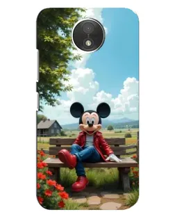 Чехол для Motorola Moto C (XT1750) с картинкой «Микки на скамейке»