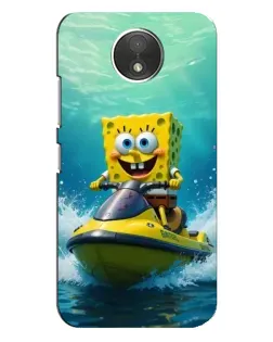 Чехол для Motorola Moto C (XT1750) с картинкой «Спанч Боб на гидроцикле»