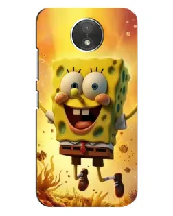 Чехол для Motorola Moto C (XT1750) с картинкой «Губка Боб прыгает»
