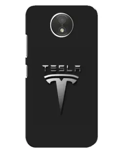 Чехол для Motorola Moto C (XT1750) с картинкой «Стальной логотип Tesla»