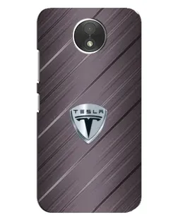 Чехол для Motorola Moto C (XT1750) с картинкой «Металлическая текстура Tesla»