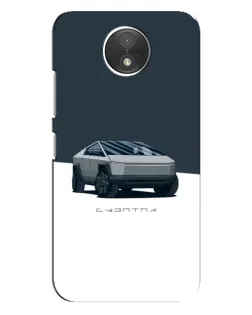 Чехол для Motorola Moto C (XT1750) с картинкой «Серебристый Cybertruck Tesla»