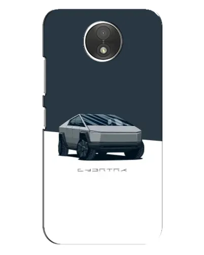 Чехол для Motorola Moto C (XT1750) с картинкой «Серебристый Cybertruck Tesla»