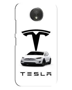 Чехол для Motorola Moto C (XT1750) с картинкой «Tesla White Style»