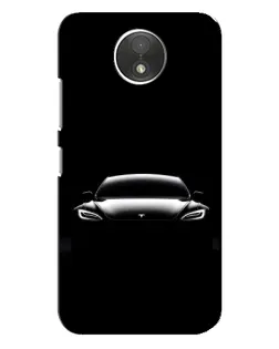 Чехол для Motorola Moto C (XT1750) с картинкой «Фары Tesla Night»