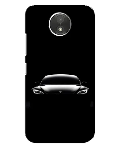 Чехол для Motorola Moto C (XT1750) с картинкой «Фары Tesla Night»