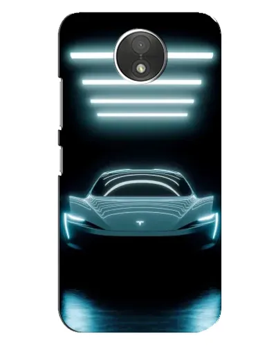 Чехол для Motorola Moto C (XT1750) с картинкой «Tesla в неоне»