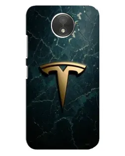 Чехол для Motorola Moto C (XT1750) с картинкой «Мраморная Tesla Gold»