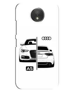 Чехол для Motorola Moto C (XT1750) с картинкой «Audi — контрастный дизайн»