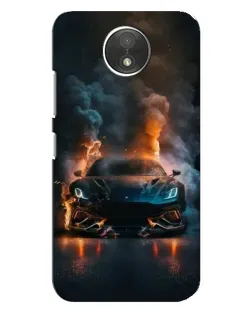Чехол для Motorola Moto C (XT1750) с картинкой «Lamborghini дымная эстетика»