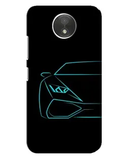 Чехол для Motorola Moto C (XT1750) с картинкой «Голубой силуэт Lamborghini»