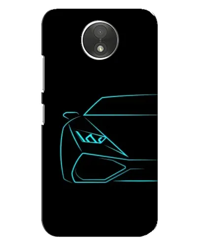 Чехол для Motorola Moto C (XT1750) с картинкой «Голубой силуэт Lamborghini»